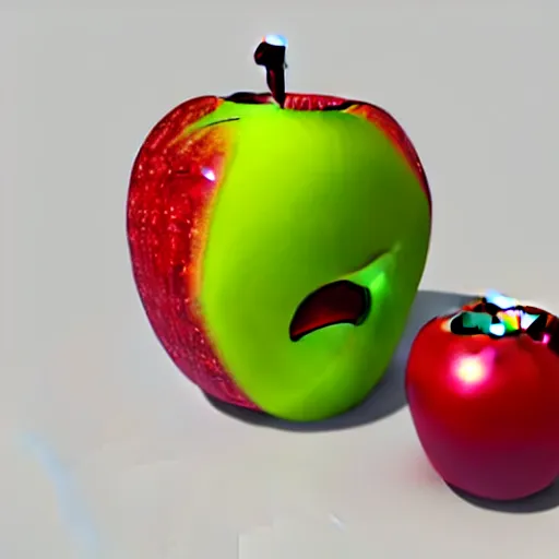 Prompt: an apple with an angry face, disney render, realistic