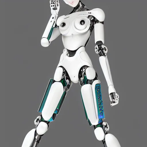 Prompt: beautiful image of a android robot girl with white pale skin drawn by kawacy, artstation, high quality, highly detailed