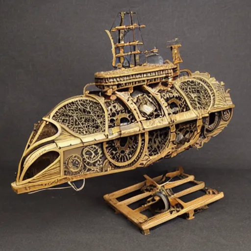 Prompt: intricate steampunk airship