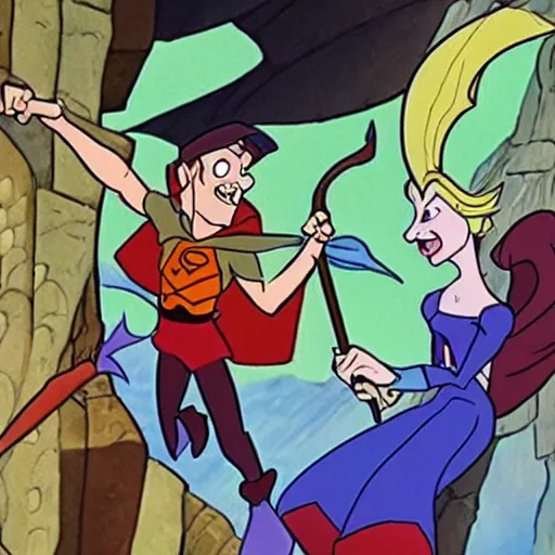 Image similar to The further adventures of Dirk the Daring, of Dragon's Lair, from Don Bluth studios