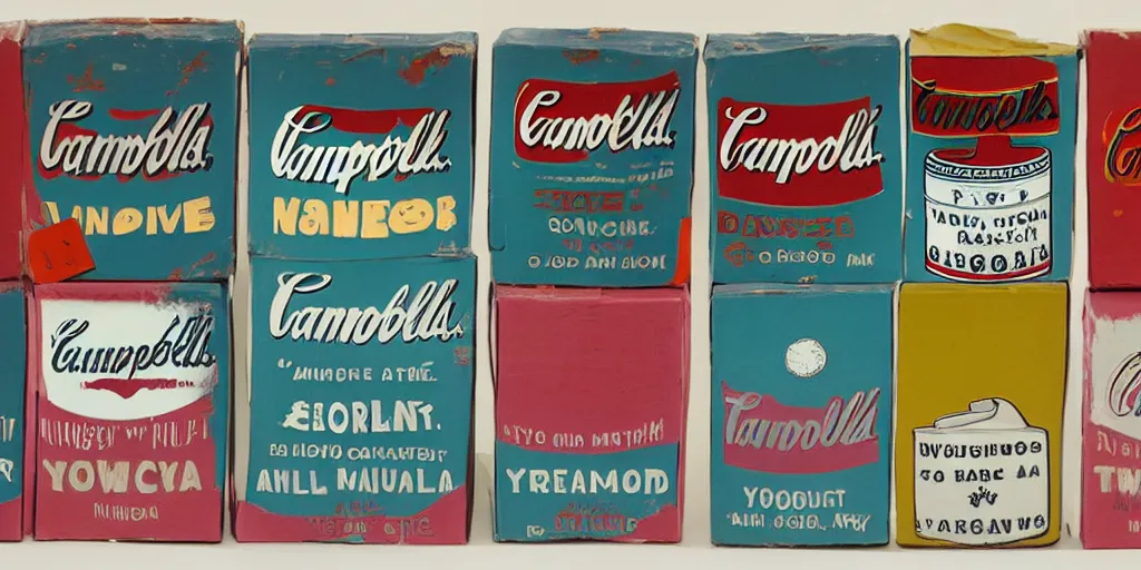 Prompt: a carton of milk in the style of andy warhol