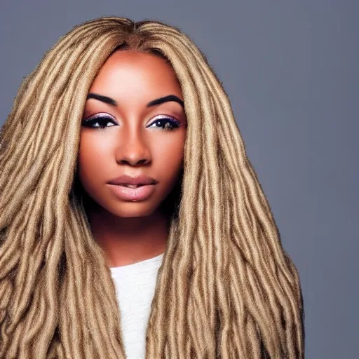 Image similar to beautiful african american woman with long blonde locs