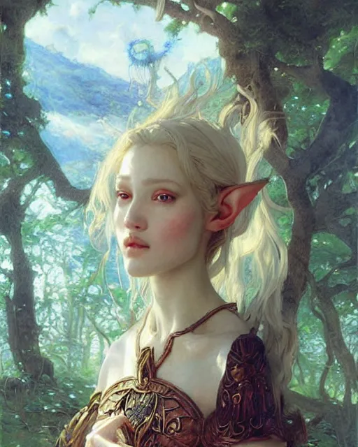 Prompt: a beautiful elf princess, oil painting, by Edgar Maxence and Ross Tran and Michael Whelan