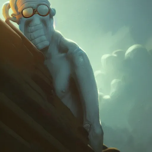 Image similar to handsome squidward, dramatic lighting, cinematic, establishing shot, extremly high detail, photorealistic, cinematic lighting, artstation, style by greg rutkowski