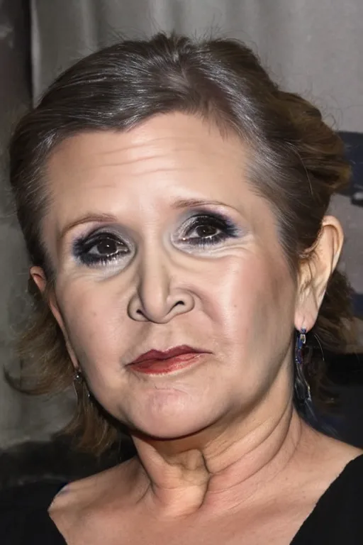 Image similar to Carrie Fisher, up close