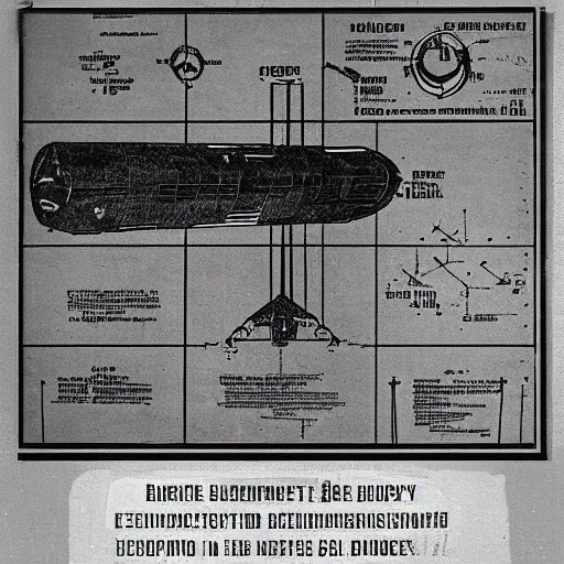 Image similar to a blueprint of a ww 2 german superweapon that can destroy the universe