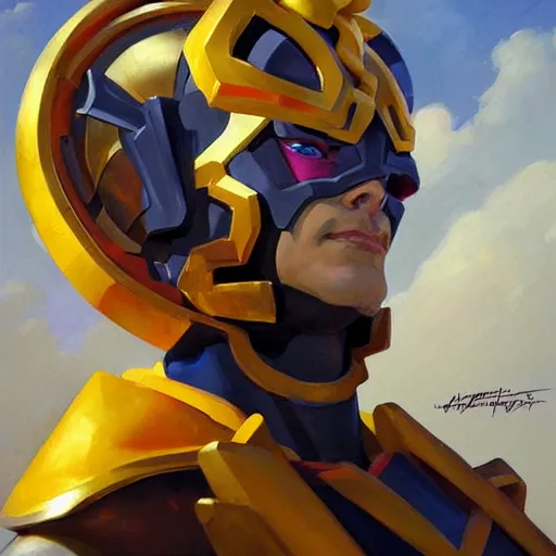 Image similar to greg manchess portrait painting of fierce galactus as overwatch character, medium shot, asymmetrical, profile picture, organic painting, sunny day, matte painting, bold shapes, hard edges, street art, trending on artstation, by huang guangjian, gil elvgren, ruan jia, greg rutkowski, gaston bussiere