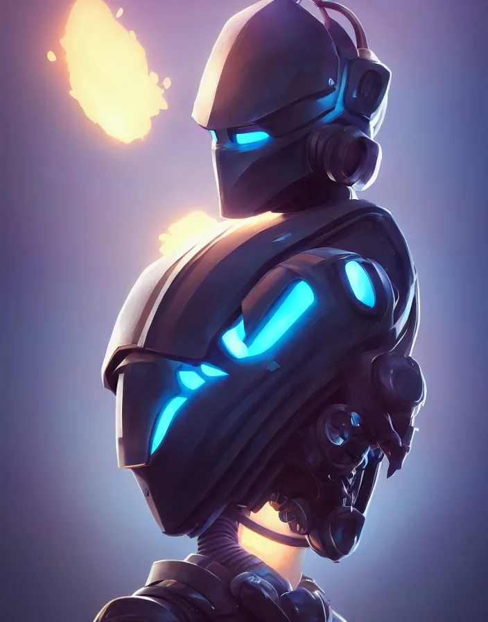 Image similar to epic mask helmet robot ninja portrait stylized as fornite style game design fanart by concept artist gervasio canda, behance hd by jesper ejsing, by rhads, makoto shinkai and lois van baarle, ilya kuvshinov, rossdraws global illumination radiating a glowing aura global illumination ray tracing hdr render in unreal engine 5