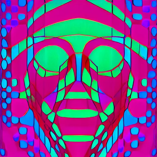 Prompt: a hologram of a silhouette of a woman by victor vasarely, featured on behance, holography, quantum wavetracing, voxel art, anaglyph filter