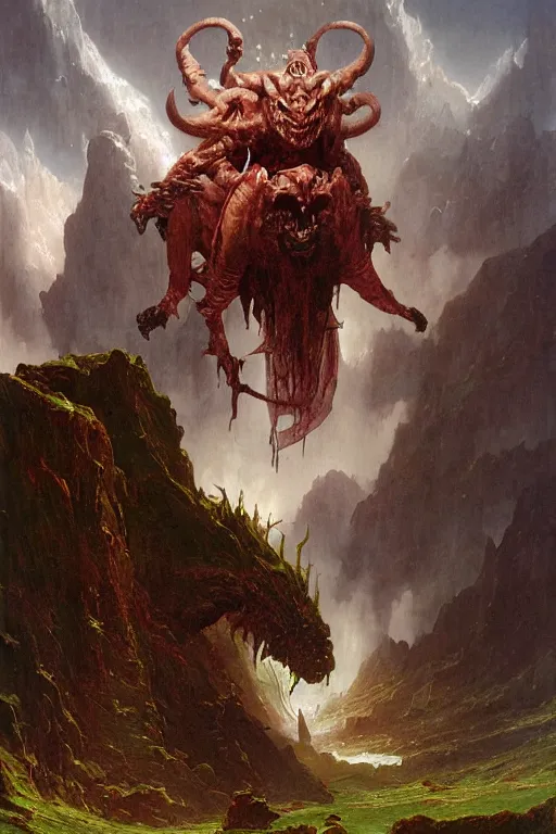 Image similar to a dnd ogre, realistic oil painting by Thomas Cole and Wayne Barlowe