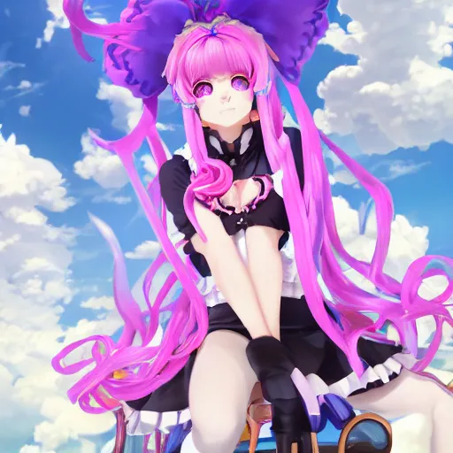 Image similar to shrunk to the size of her feet and trapped beneath overwhelming stunningly absurdly beautiful megalomaniacal ruthless merciless sadistic devious omnipotent asi goddess junko enoshima with symmetrical perfect face, porcelain skin, pink twintail hair and cyan eyes, ultra detailed, digital art, unreal engine 5, octane render, 2 d anime, 8 k