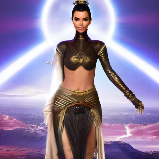 Image similar to victoria justice with kim kardashian body as princess padme in star wars episode 3, 8 k resolution, cinematic lighting, anatomically correct