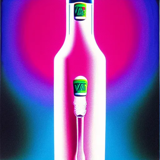 Image similar to vodka bottle by shusei nagaoka, kaws, david rudnick, airbrush on canvas, pastell colours, cell shaded, 8 k