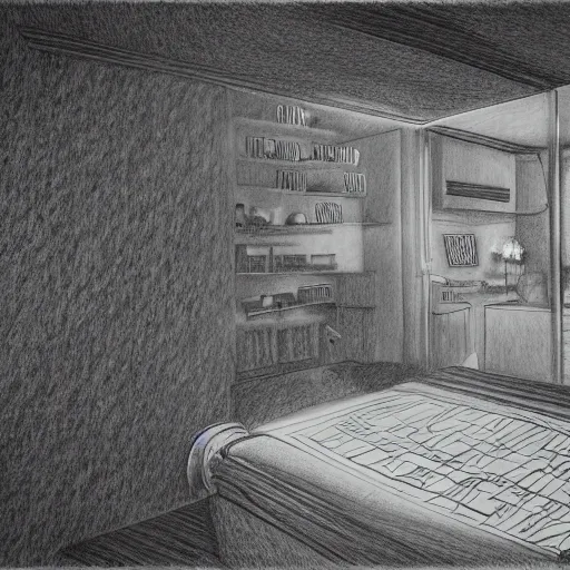 Prompt: an artists pencil drawing interpretation of a 4D being