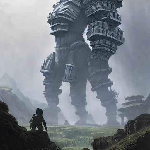 incredible screenshot of shadow of the colossus on, Stable Diffusion