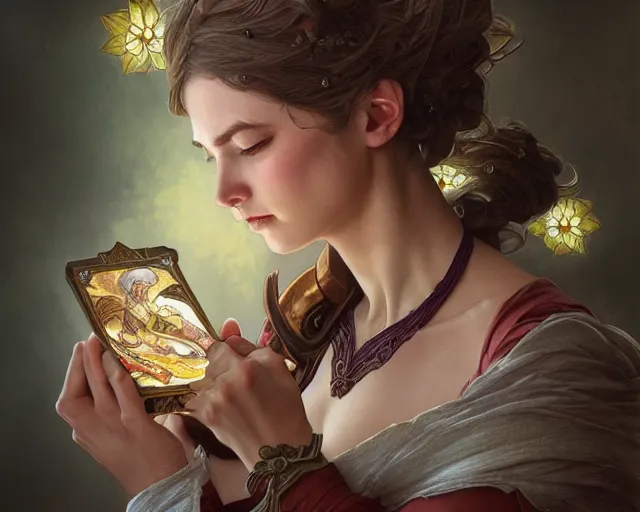 Image similar to photography of mandy disher, deep focus, d & d, fantasy, intricate, elegant, highly detailed, digital painting, artstation, concept art, matte, sharp focus, illustration, hearthstone, art by artgerm and greg rutkowski and alphonse mucha