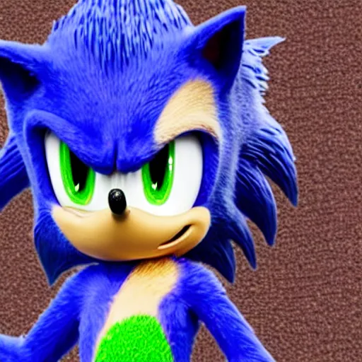 Prompt: a fusion of sonic the hedgehog and a hedge