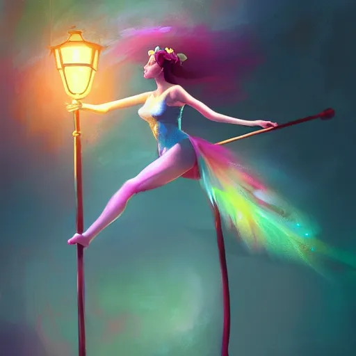 Image similar to fairy pole dancer, cinematic lighting, soft bokeh, fantasy, modern, colourful, highly detailed, digital painting, artstation, deviantart, concept art, sharp focus, illustration