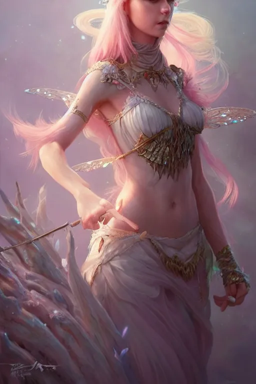 Image similar to fairy princess, highly detailed, d & d, fantasy, highly detailed, digital painting, trending on artstation, concept art, sharp focus, illustration, art by artgerm and greg rutkowski and magali villeneuve