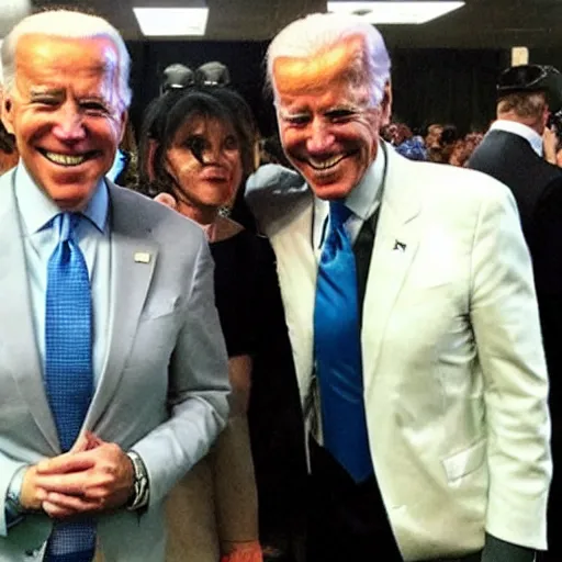 Image similar to joe biden hanging out with raiden from metal gear solid