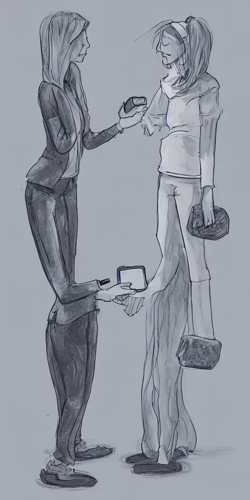 Prompt: “Alexa and Siri meeting for the first time, digital art”