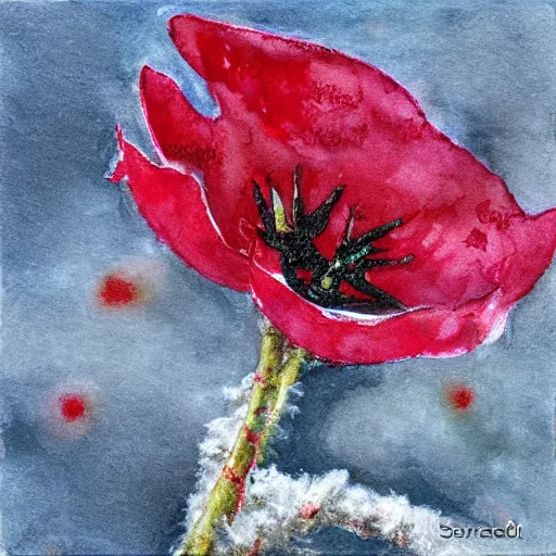 Image similar to winter opium, art by sandra pelser