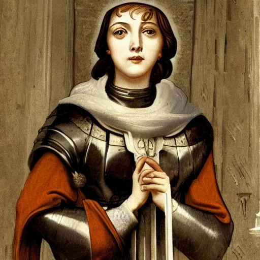 Prompt: Inquisition of most beautiful face young Jeanne d'Arc, extremely high detailed faces, photorealistic, cinematic