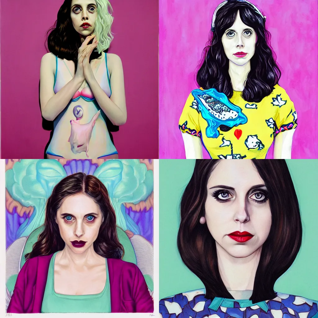 Prompt: surreal portrait of Alison Brie by Martine Johanna