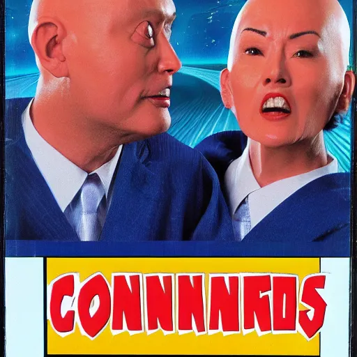 Image similar to coneheads, japanese vhs cover art, detailed facial expressions h - 1 0 2 4 w - 5 1 2