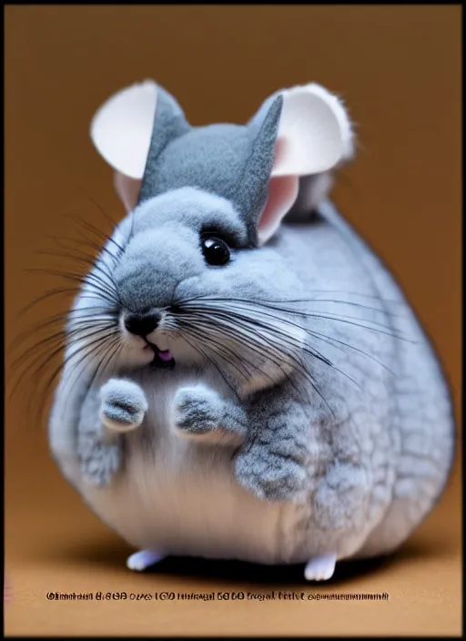 Image similar to 80mm resin detailed miniature of fluffy chinchilla, Product Introduction Photos, 4K, Full body, simple background