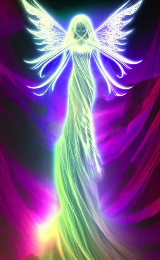 Image similar to Angel knight gothic girl made of Fractal flame,