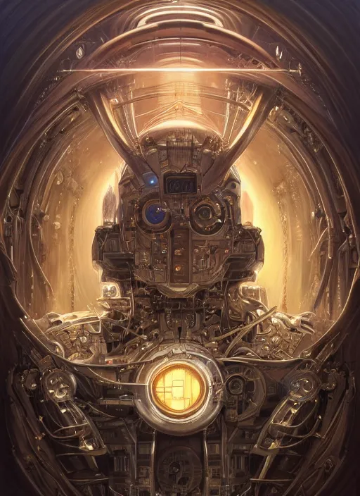 Prompt: cybertronic machine, intricate, elegant, highly detailed, centered, digital painting, artstation, concept art, smooth, sharp focus, illustration, artgerm, tomasz alen kopera, peter mohrbacher, donato giancola, joseph christian leyendecker, wlop, boris vallejo.