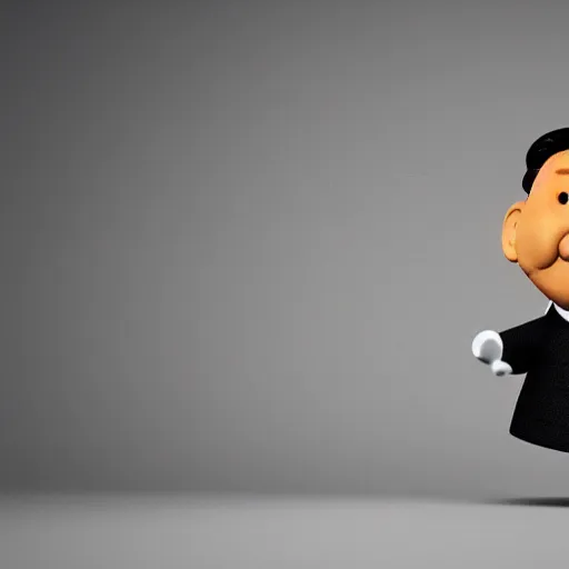 Image similar to little mr xi jinping by roger hargreaves and jim henson. octane render