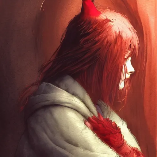 Prompt: portrait, anthropomorphic cardinal girl, druid, watercolor, dramatic lighting, cinematic, establishing shot, extremely high detail, foto realistic, cinematic lighting, pen and ink, intricate line drawings, by Yoshitaka Amano, Ruan Jia, Kentaro Miura, Artgerm, post processed, concept art, artstation, matte painting, style by eddie mendoza, raphael lacoste, alex ross,