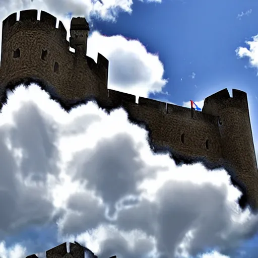 Prompt: Castle made of clouds