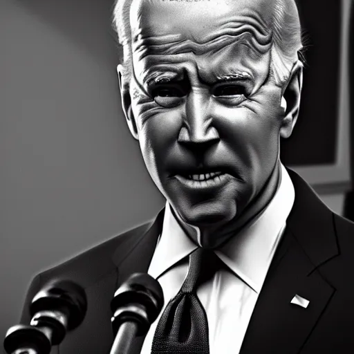 Image similar to joe biden being extremly scary, dramatic lighting, cinematic, establishing shot, extremly high detail, photorealistic, cinematic lighting, artstation, style by James Gurney