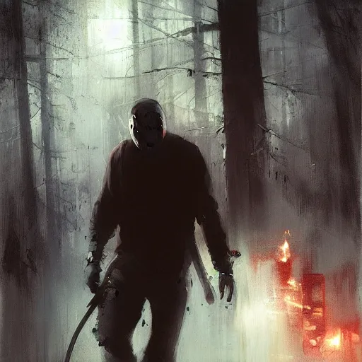 Prompt: jason friday the 1 3 th by jeremy mann