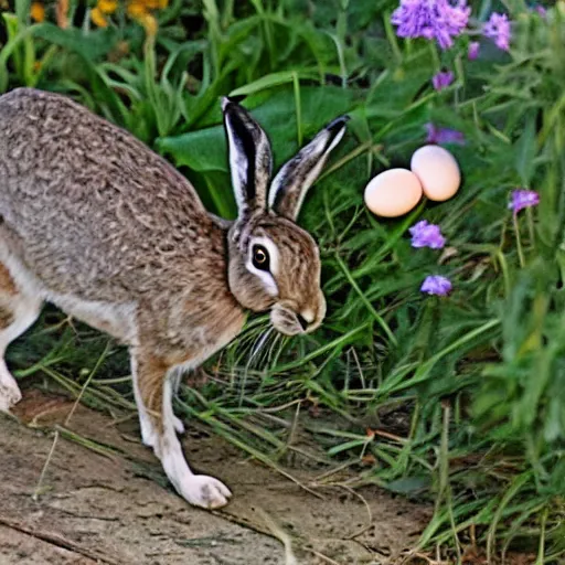 Image similar to the hare went out on the porch to scratch his egg