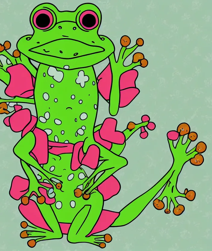 chibi animated frog, in the style of sanrio and hello, Stable Diffusion