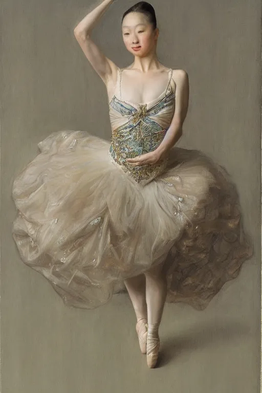 Image similar to portrait of an asian prima ballerina, by donato giancola and berthold woltze.