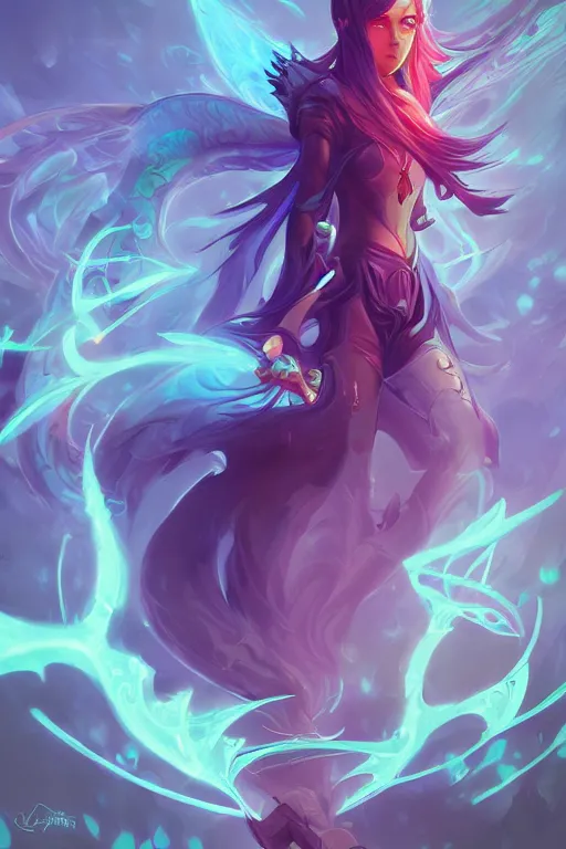 Prompt: seraphine league of legends wild rift hero champions arcane magic digital painting bioluminance alena aenami artworks in 4 k design by lois van baarle by sung choi by john kirby artgerm style pascal blanche and magali villeneuve mage fighter assassin