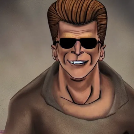 Prompt: Johnny Bravo in Silent Hill