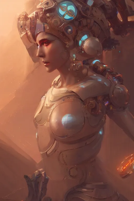 Prompt: goddess of the robots, highly detailed, digital painting, artstation, concept art, smooth, sharp focus, illustration, unreal engine 5, 8 k, art by artgerm and greg rutkowski and edgar maxence