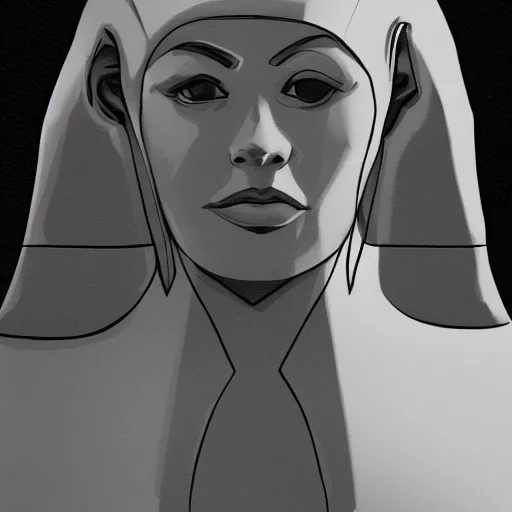 Prompt: a sketch drawing, the girl with the sphinx by gabo mendoza, trending on artstation