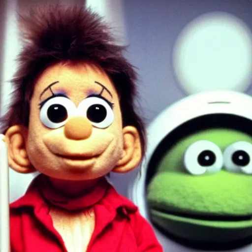 Image similar to 2 0 0 1 : a space odyssey material penelope cruz as a muppet