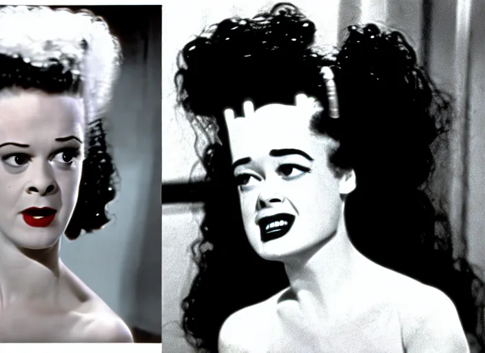 Image similar to bride of frankenstein ( 1 9 3 5 ) as a teen, still from john hughes movie sixteen candles