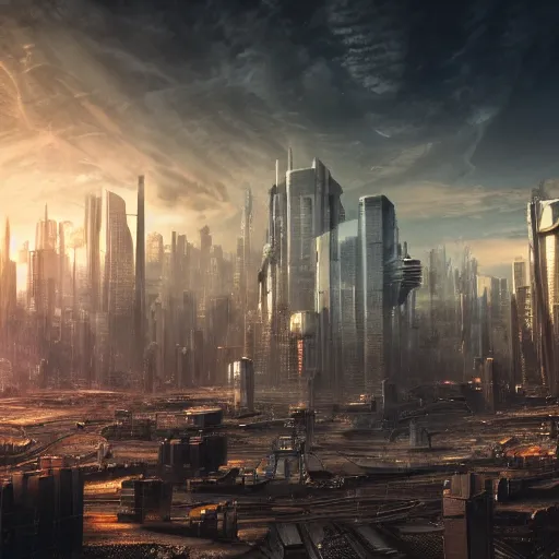 Prompt: dystopian future cityscape, 1 0 8 0 p hd photo
