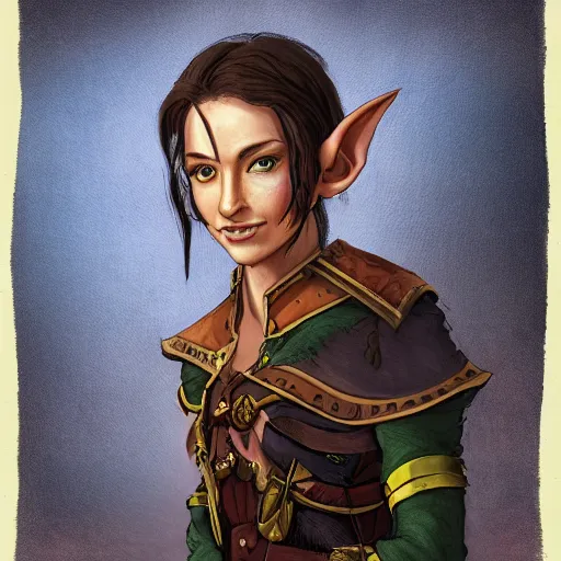 Prompt: Portrait of an Half-Elf Artificer