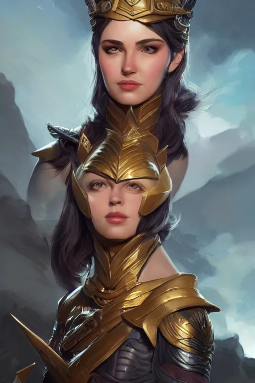 Image similar to amazon valkyrie athena, d & d, fantasy, portrait, highly detailed, headshot, digital painting, trending on artstation, concept art, sharp focus, illustration, art by artgerm and greg rutkowski and magali villeneuve