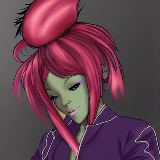 Image similar to rihanna as an anime villain